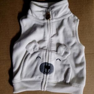 Carters 🐻❄️ Polar Bear Unisex Baby Fleece Vest In White 3 Months
